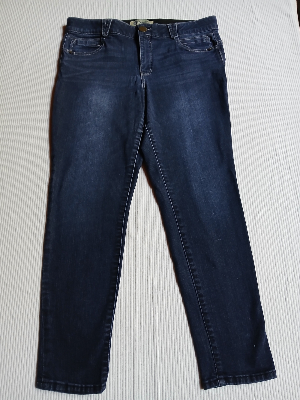 Democracy Ab solution Straight Leg Jeans Dark Wash Sz 12 Mid Rise Tummy Control